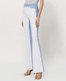 Left 45 degrees product image of Dazzling - High Rise Color Block Flare Jeans