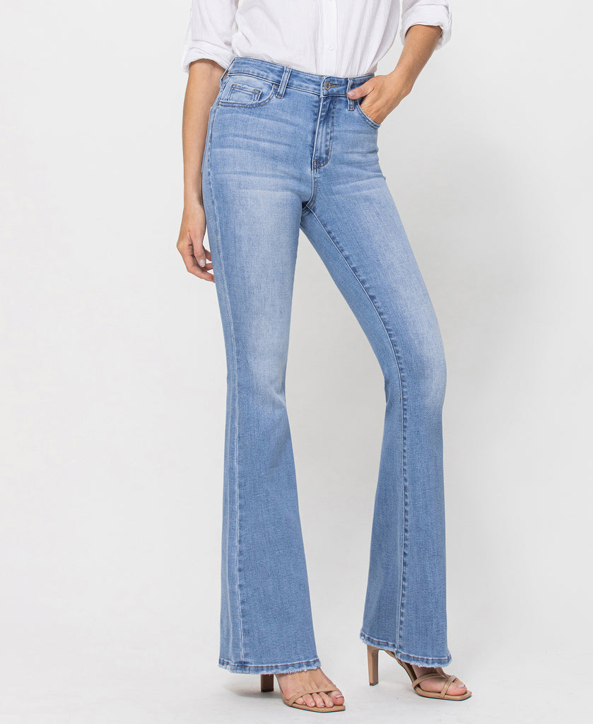 Right 45 degrees product image of Just Fine - High Rise Long Flare Jeans