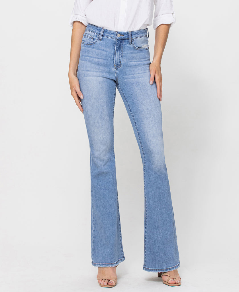 Front product images of Just Fine - High Rise Long Flare Jeans
