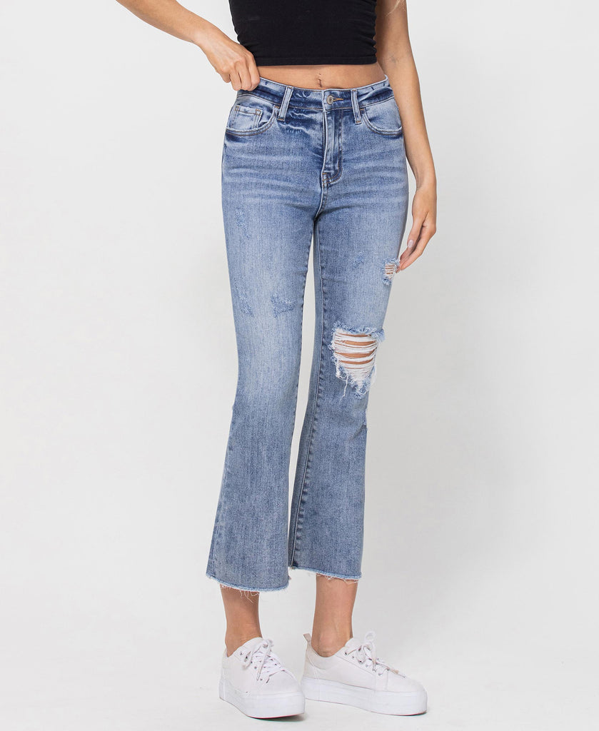 Right 45 degrees product image of More Likely - High Rise Ankle Flare Jeans