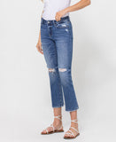 Left 45 degrees product image of Rejoice - Mid Rise Crop Slim Straight Jeans