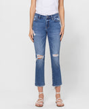 Front product images of Rejoice - Mid Rise Crop Slim Straight Jeans