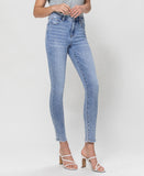 Right 45 degrees product image of Figure You Out - 90's High Rise Skinny Jeans