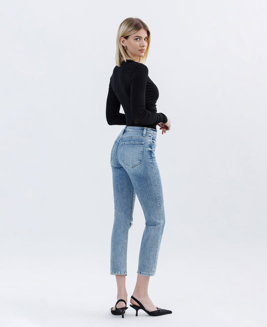 Back product images of Swing Jazz - Mid Rise Crop  Slim Straight Jeans