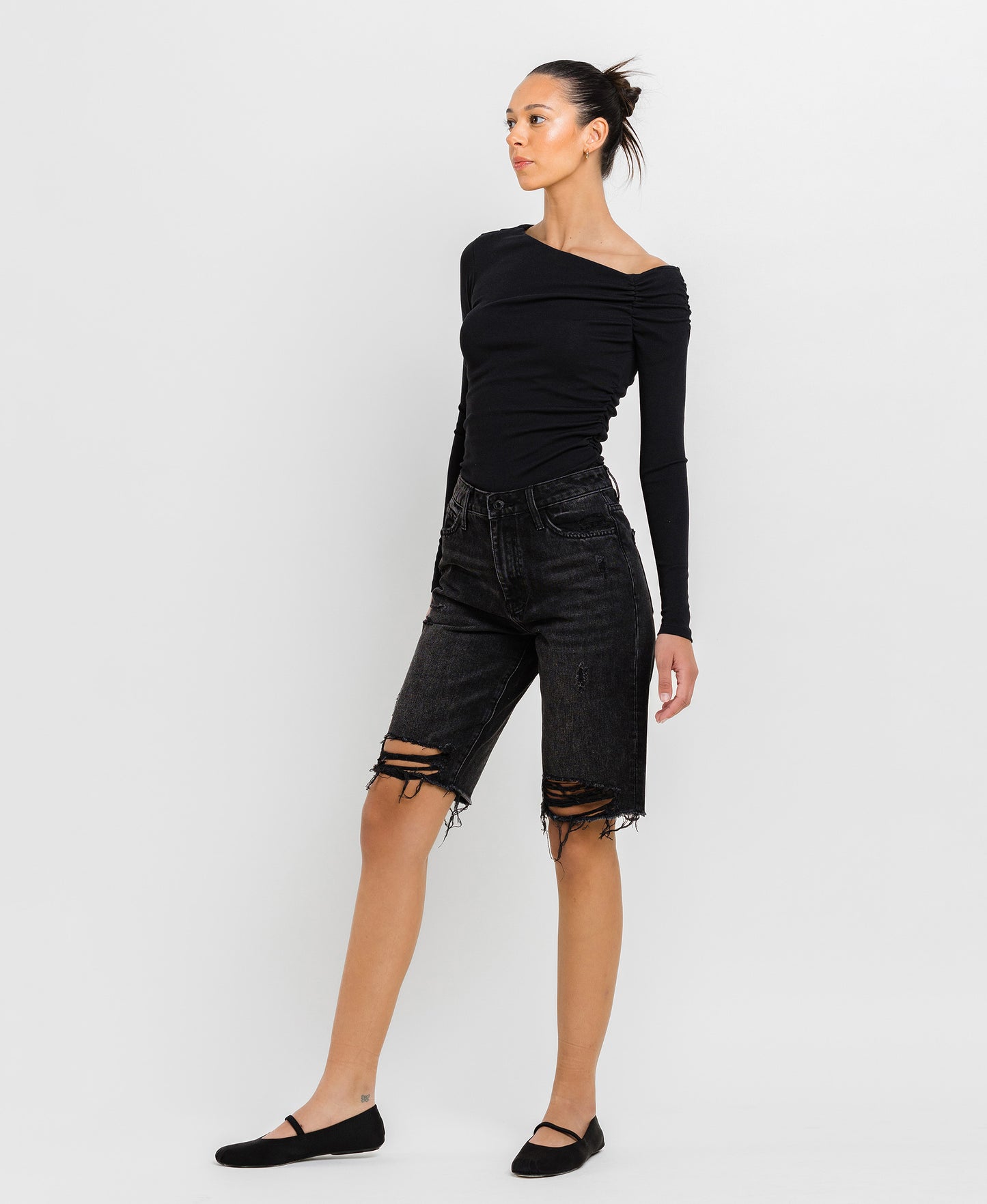 Left 45 degrees product image of Meritorious - Super High Rise Relaxed Shorts