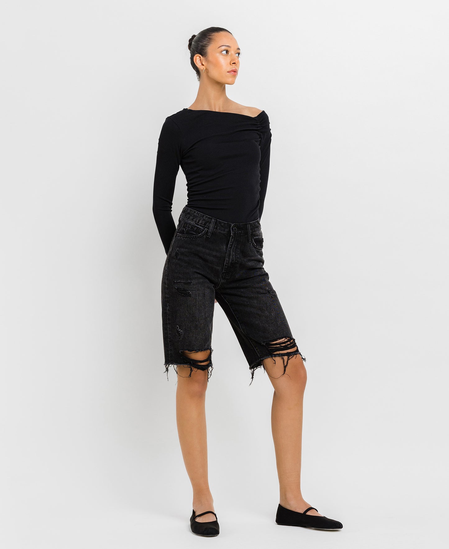 Right 45 degrees product image of Meritorious - Super High Rise Relaxed Shorts