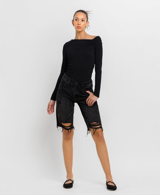 Front product images of Meritorious - Super High Rise Relaxed Shorts