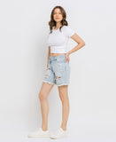 Left 45 degrees product image of  Upstanding - High Rise Crossover Boyfriend Shorts