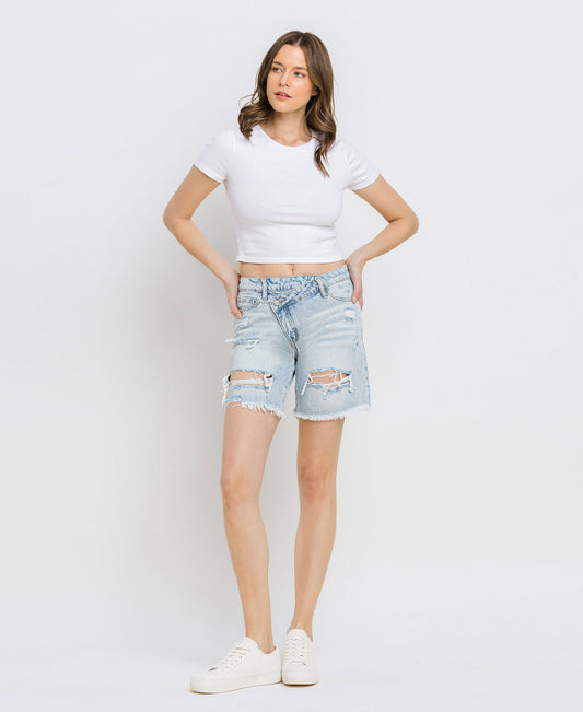 Front product images of Upstanding - High Rise Crossover Boyfriend Shorts