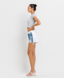 Left side product images of Assured - High Rise Color Block Shorts