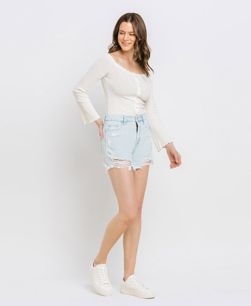 FLOWING BERMUDA SHORTS WITH DOUBLE WAISTBAND - Brown / Taupe
