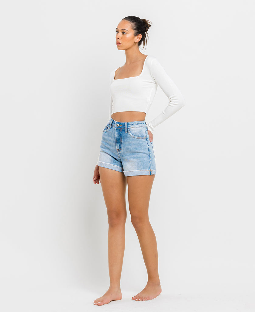 Left 45 degrees product image of Absorbing - Super High Rise Shorts with Single Cuff