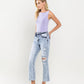Left 45 degrees product image of Self Care - High Rise Crop Flare Jeans