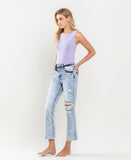 Left 45 degrees product image of Self Care - High Rise Crop Flare Jeans
