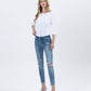 Left 45 degrees product image of Clear Headed - Mid Rise Skinny Jeans