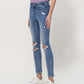 Left 45 degrees product image of Clear-Headed - Mid Rise Ankle Skinny Jeans