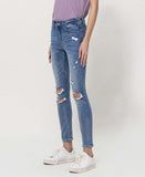 Left 45 degrees product image of Clear-Headed - Mid Rise Ankle Skinny Jeans