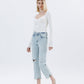 Left side product images of Minor Mishap - Super High Rise Relaxed Cuffed Straight Jeans