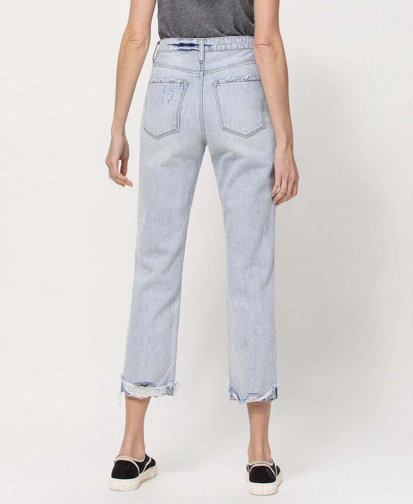 Back product images of Minor Mishap - Super High Rise Relaxed Cuffed Straight Jeans