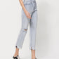 Right 45 degrees product image of Minor Mishap - Super High Rise Relaxed Cuffed Straight Jeans