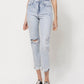 Front product images of Minor Mishap - Super High Rise Relaxed Cuffed Straight Jeans