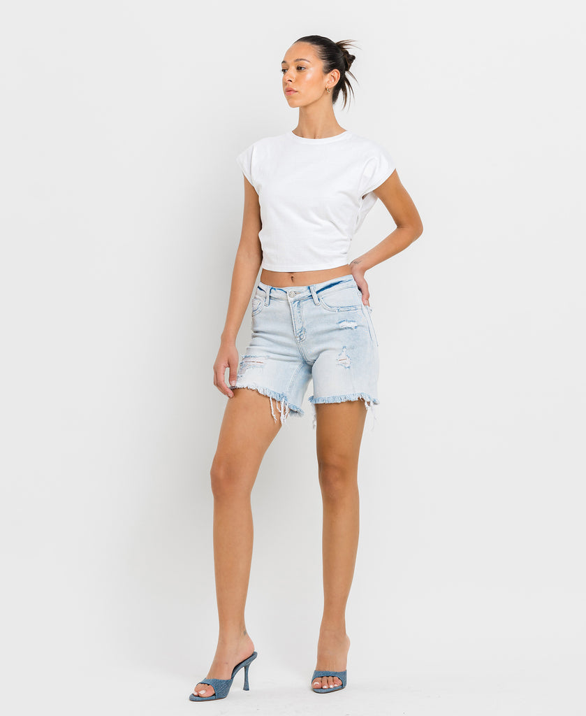 Left 45 degrees product image of Appreciation - Mid Rise Vintage Midi Shorts