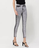 Right 45 degrees product image of Late Blues - High Rise Contrast Skinny Jeans