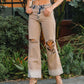 Left 45 degrees product image of Burnt - 90's Vintage Super High Rise Flare Jeans