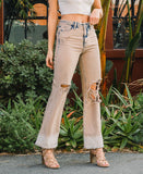 Right 45 degrees product image of Burnt - 90's Vintage Super High Rise Flare Jeans