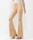 Left 45 degrees product image of Dew Drop - High Rise Flare Jeans