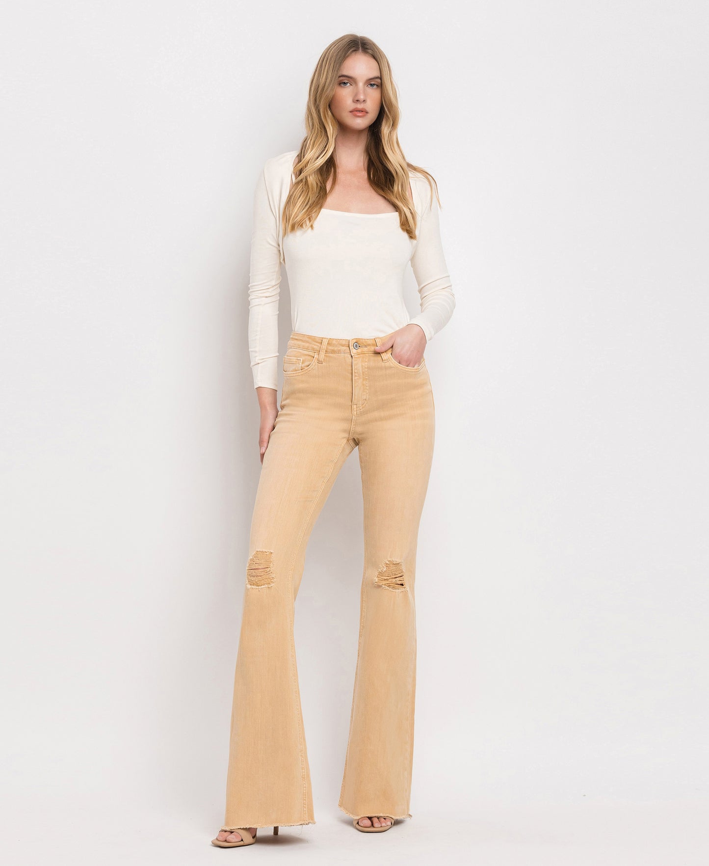 Front product images of Dew Drop - High Rise Flare Jeans