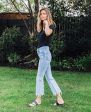 Editorial image of Sunfaded - High Rise Criss Cross Flare Jeans
