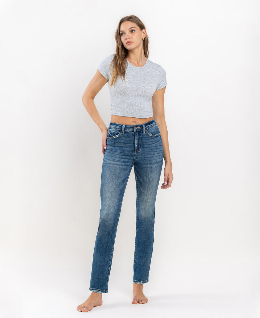 Front product images of Moonlight - High Rise Stretch Slim Straight Jeans