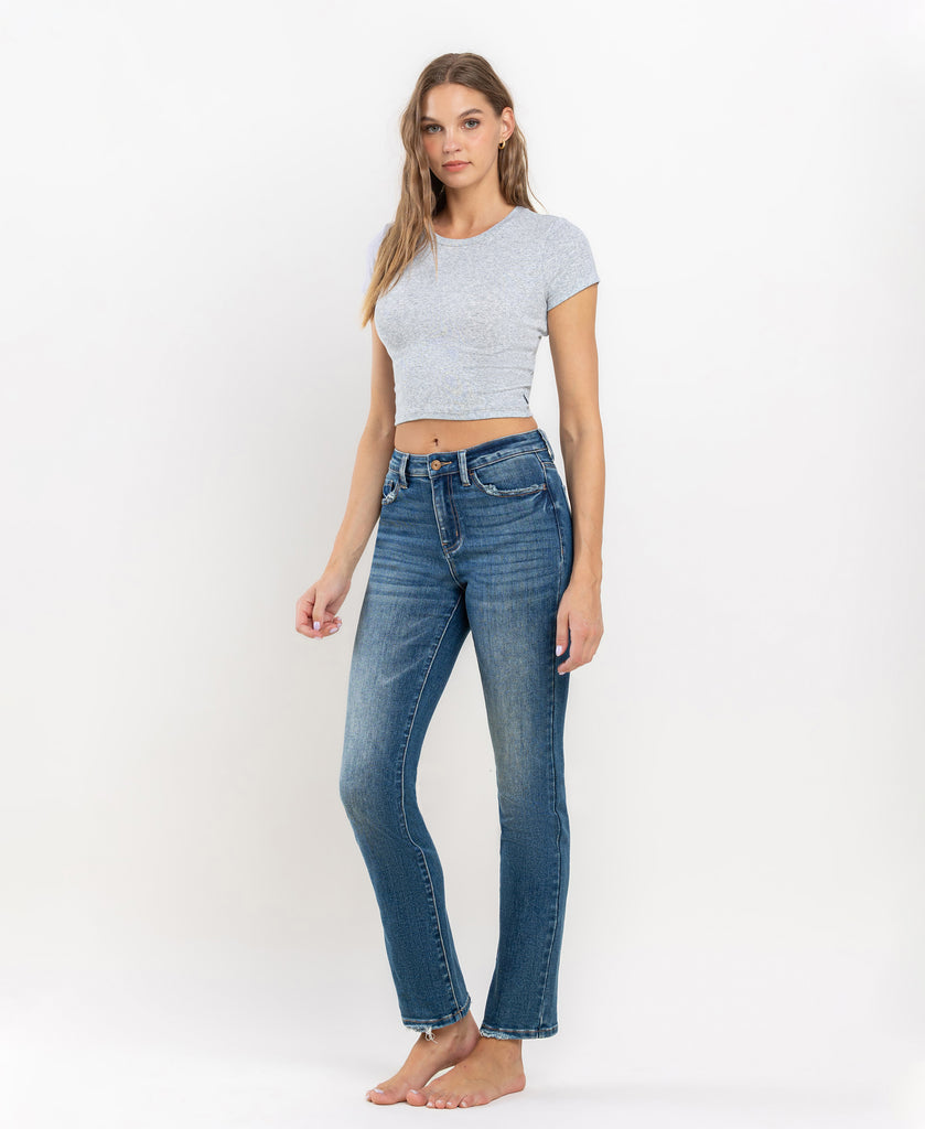 Left 45 degrees product image of Moonlight - High Rise Stretch Slim Straight Jeans