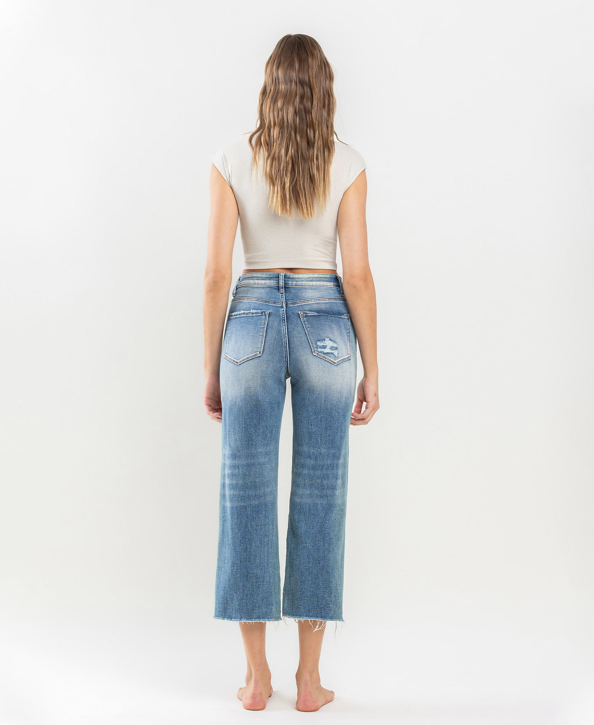 Back product images of Mischief - Super High Rise Wide Leg Jeans