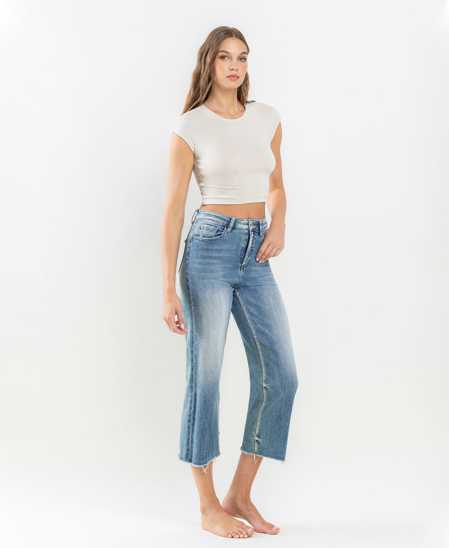 Right 45 degrees product image of Mischief - Super High Rise Wide Leg Jeans