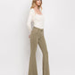 Right 45 degrees product image of Covert Green - High Rise Super Flare Jeans