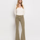Front product images of Covert Green - High Rise Super Flare Jeans