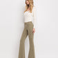 Left 45 degrees product image of Covert Green - High Rise Super Flare Jeans