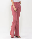 Right 45 degrees product image of Mineral Red - High Rise Flare Jeans