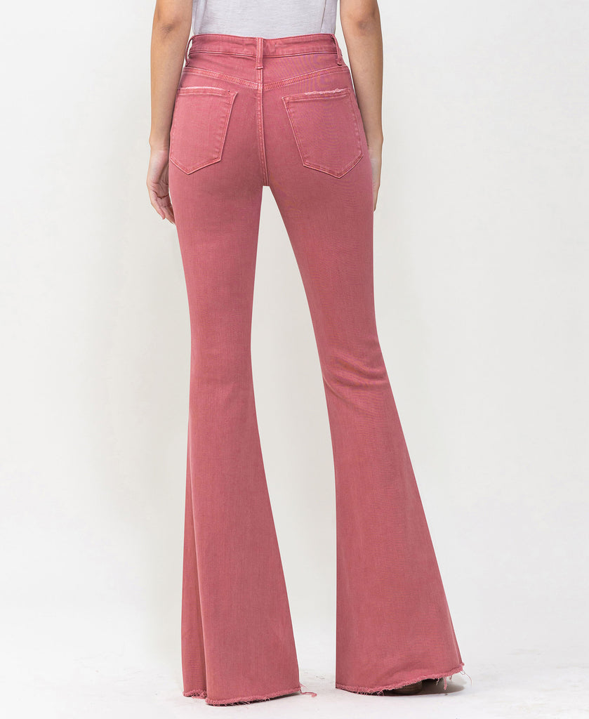 Back product images of Mineral Red - High Rise Flare Jeans