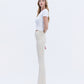 Left 45 degrees product image of Parchment - High Rise Raw Hem Super Flare Jeans