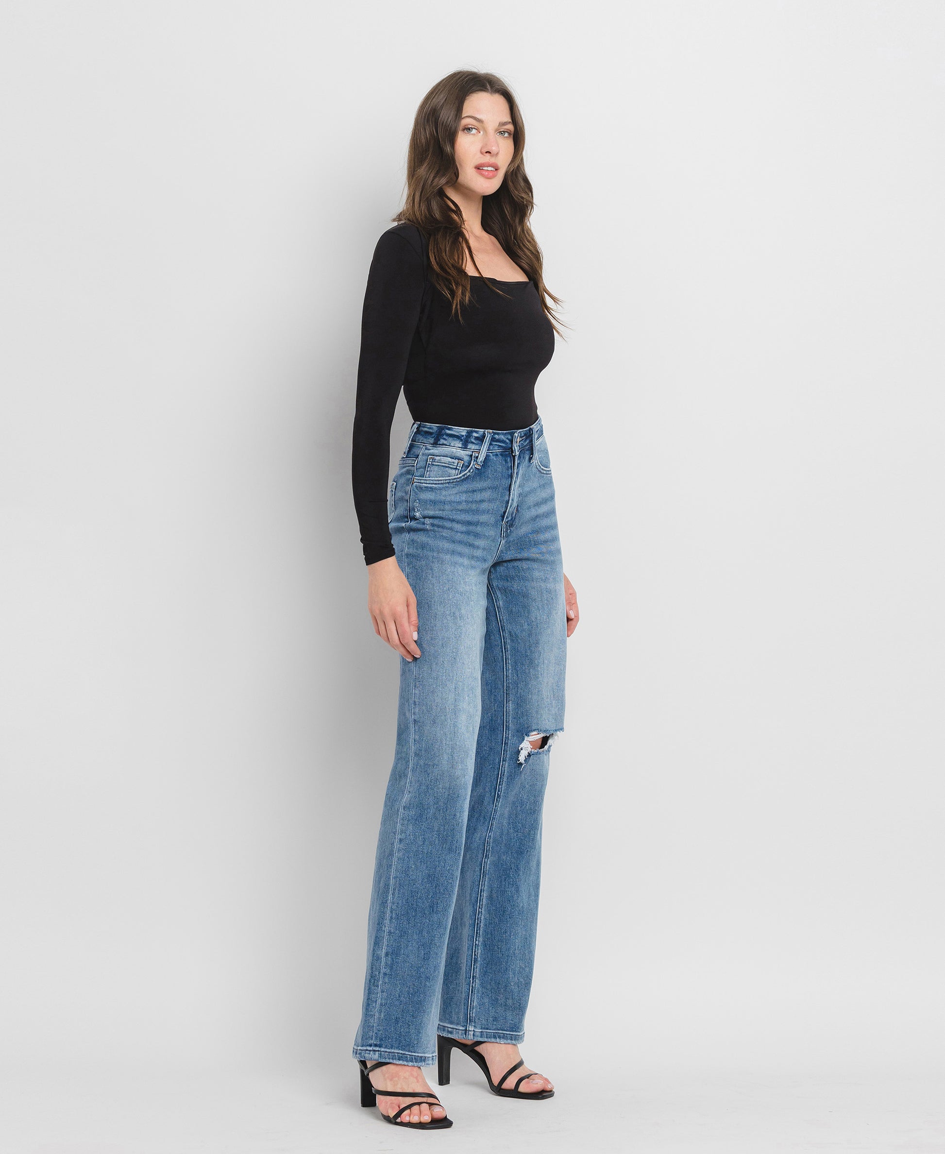 Right 45 degrees product image of Crush - Super High Rise 90's Vintage Flare Jeans