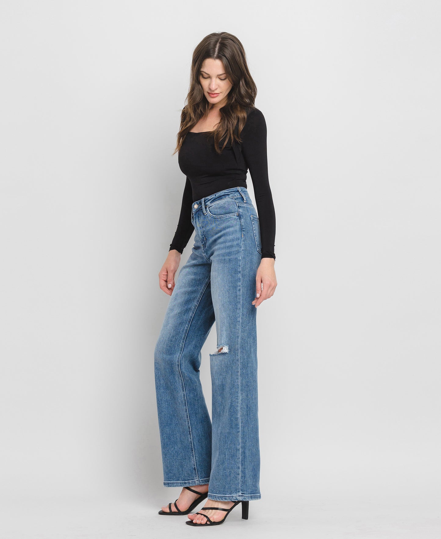 Left 45 degrees product image of Crush - Super High Rise 90's Vintage Flare Jeans