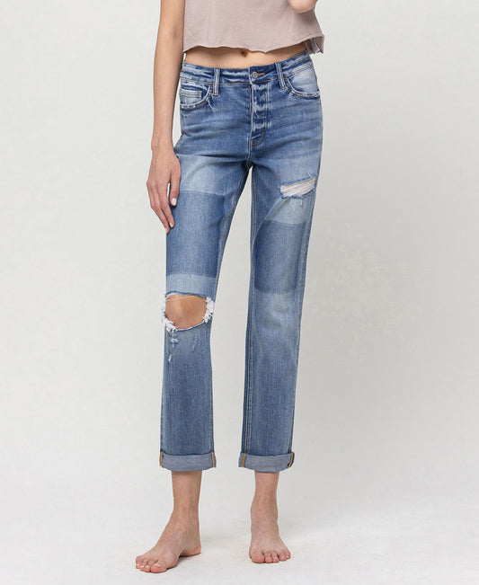 Front product images of Commander - Rolled Up Crop Boyfriend Jeans