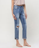 Right 45 degrees product image of Commander - Rolled Up Crop Boyfriend Jeans