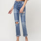 Left 45 degrees product image of Commander - Rolled Up Crop Boyfriend Jeans