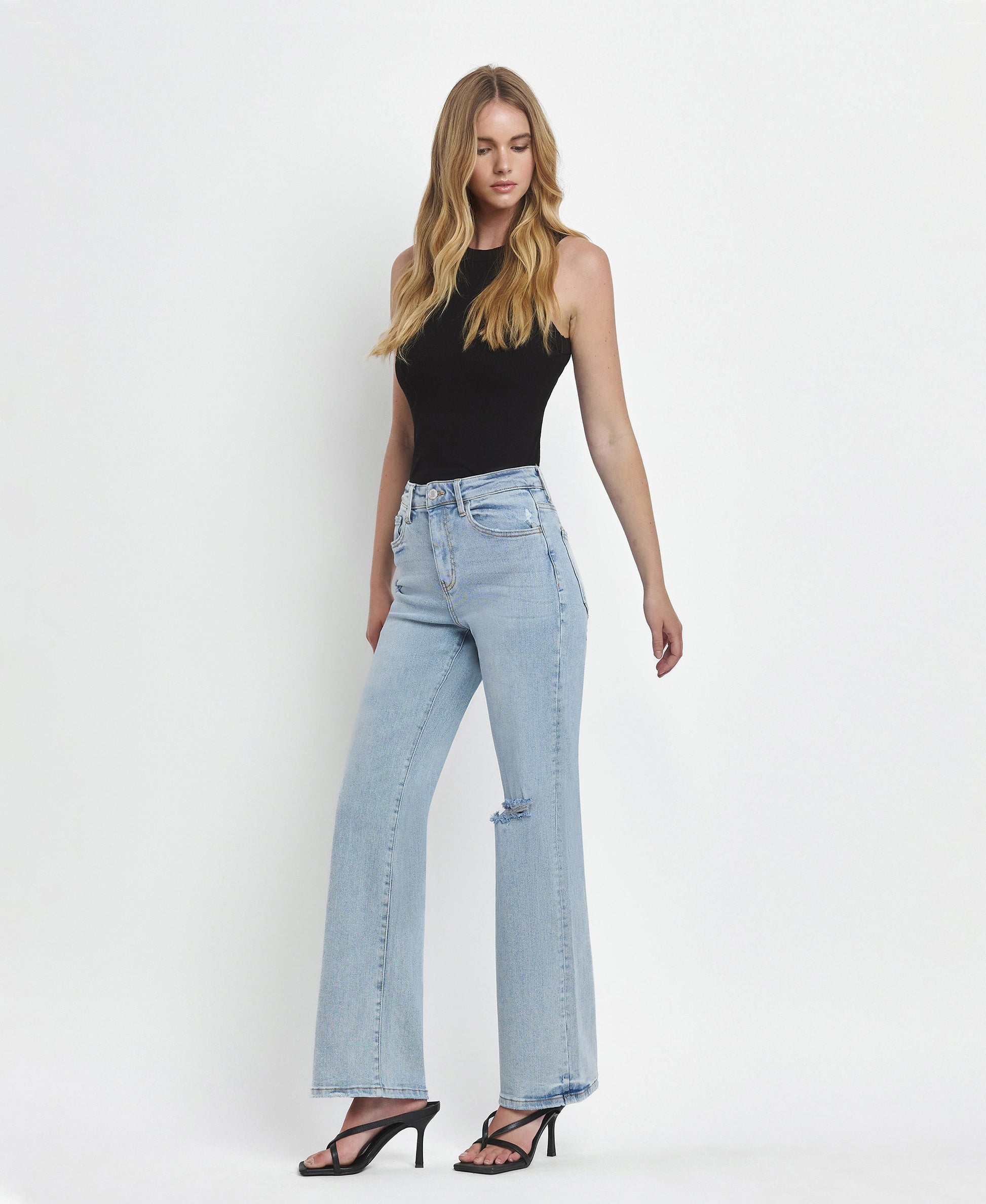 Left 45 degrees product image of Tender -  Super High Rise 90's Vintage  Flare Jeans