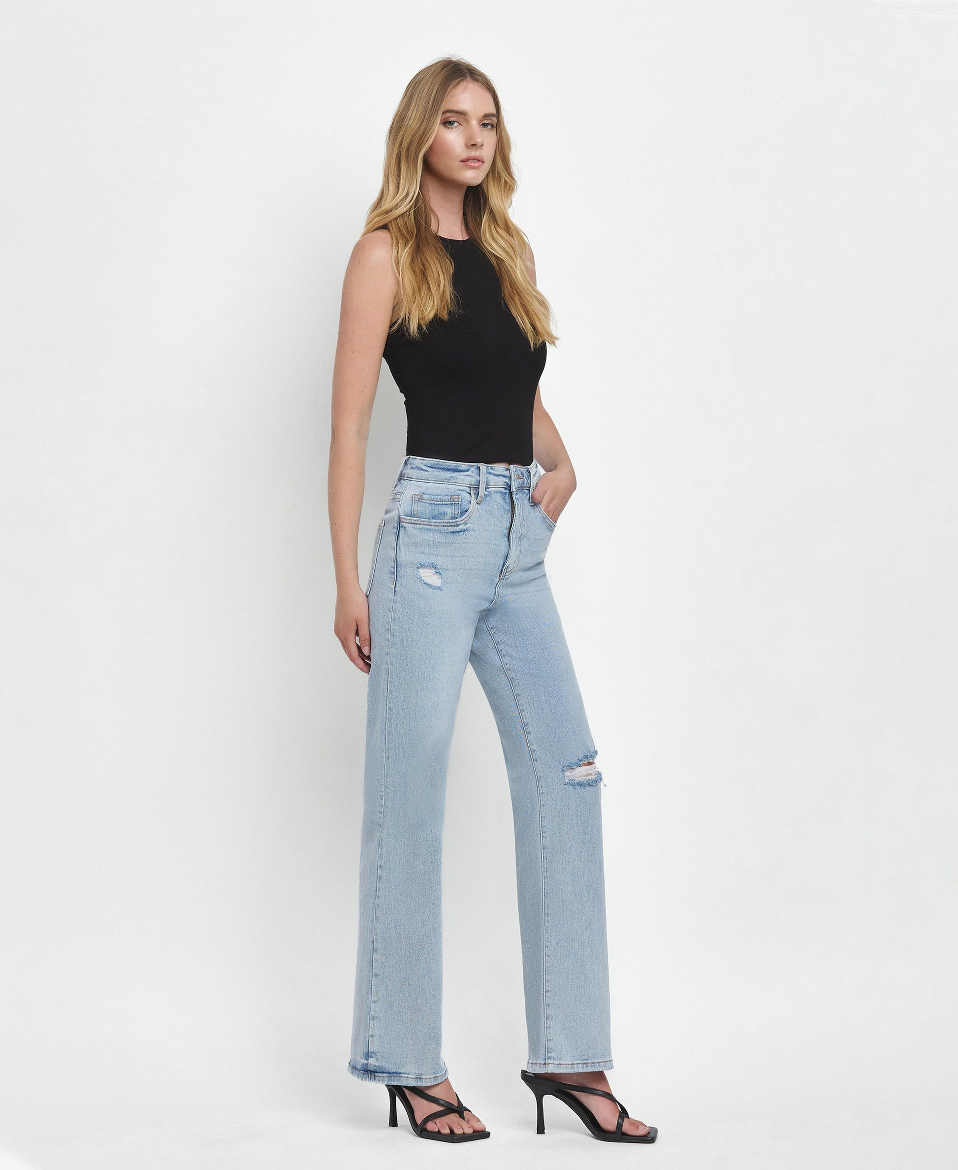 Right 45 degrees product image of Tender -  Super High Rise 90's Vintage  Flare Jeans