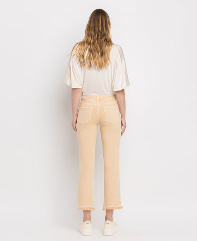 Back product images of Sun Beige - Mid Rise Straight Jeans